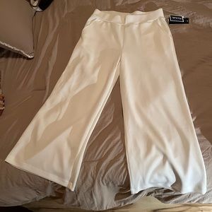 White Silky Chic Wide Leg Pants